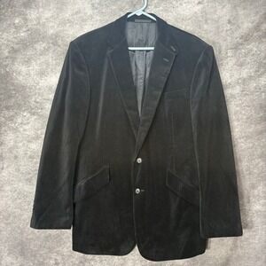 Ralph Lauren Corduroy Sport Coat Jacket Blazer Mens 44 Black Label Preppy Italy